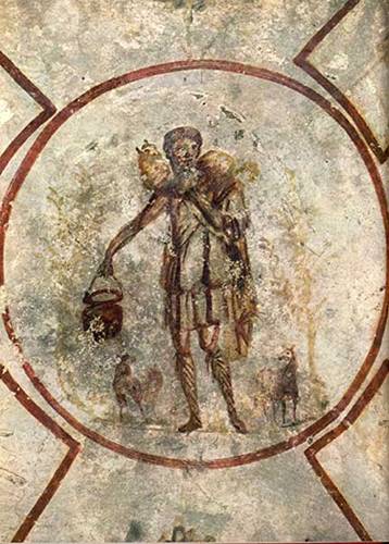 - early Christian - Good Shepherd-ceiling S. Callisto catacomb